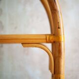 Vintage bamboo arch bookshelf, 1970s