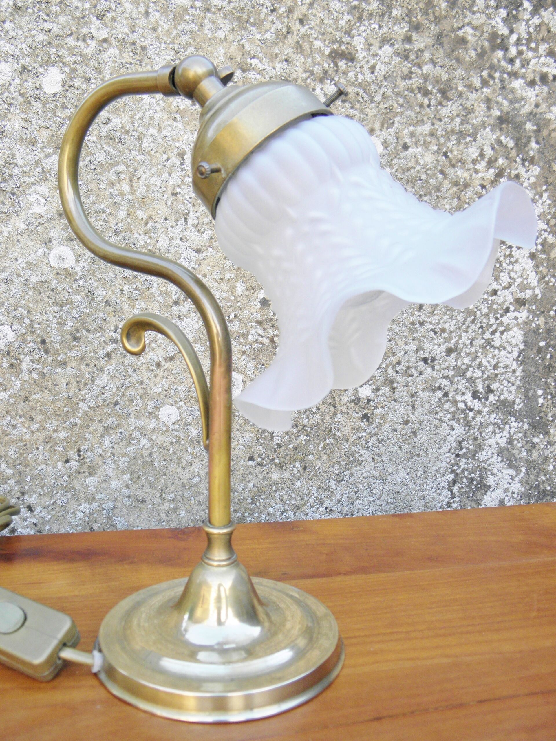 Pair of brass table lamps