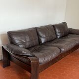 Canapé Panda d'Ake Fribyten pour Nelo Sweden (Roche Bobois) en bois et cuir.