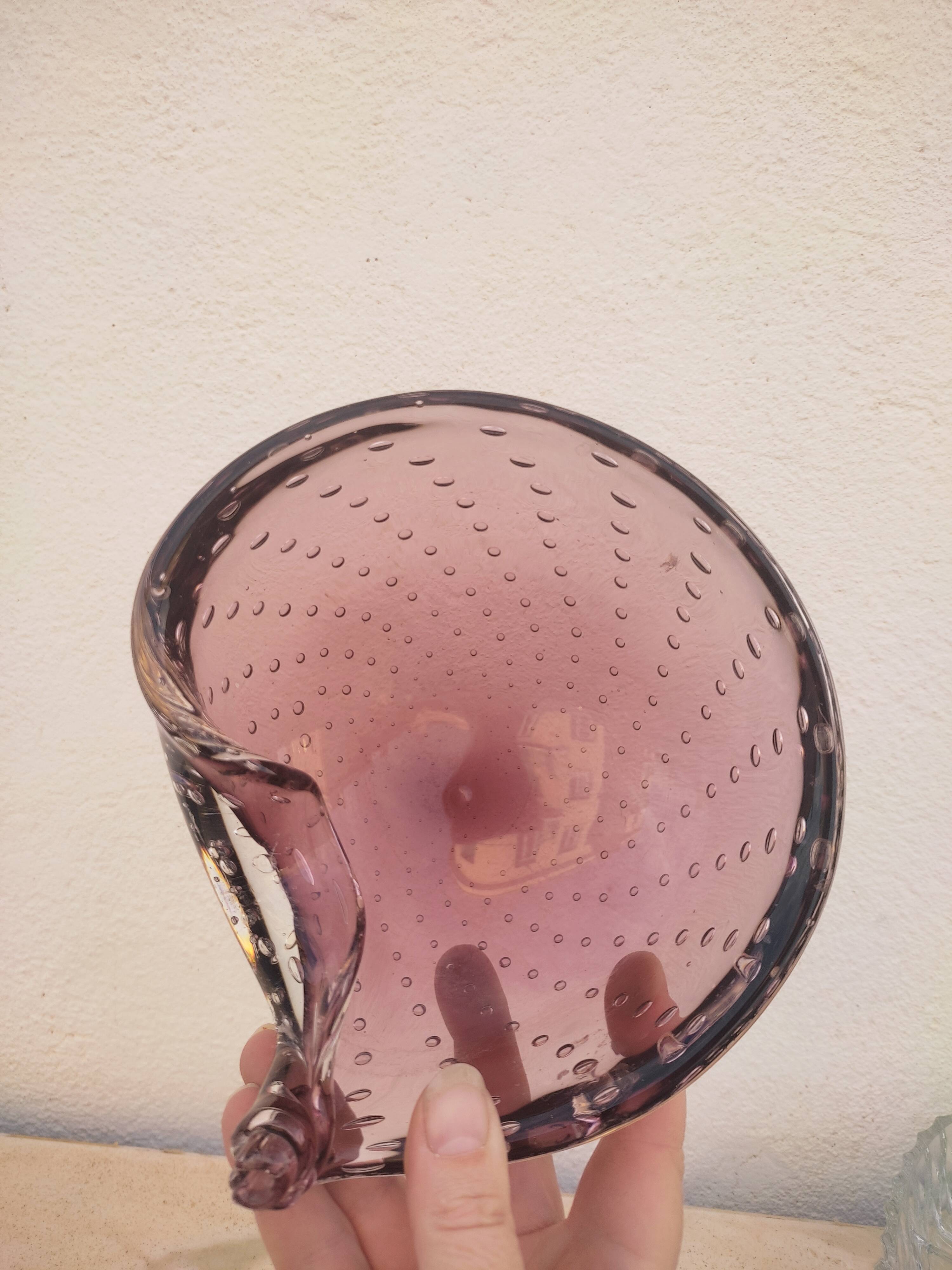 Vacuum amethyst glass pocket by Murano