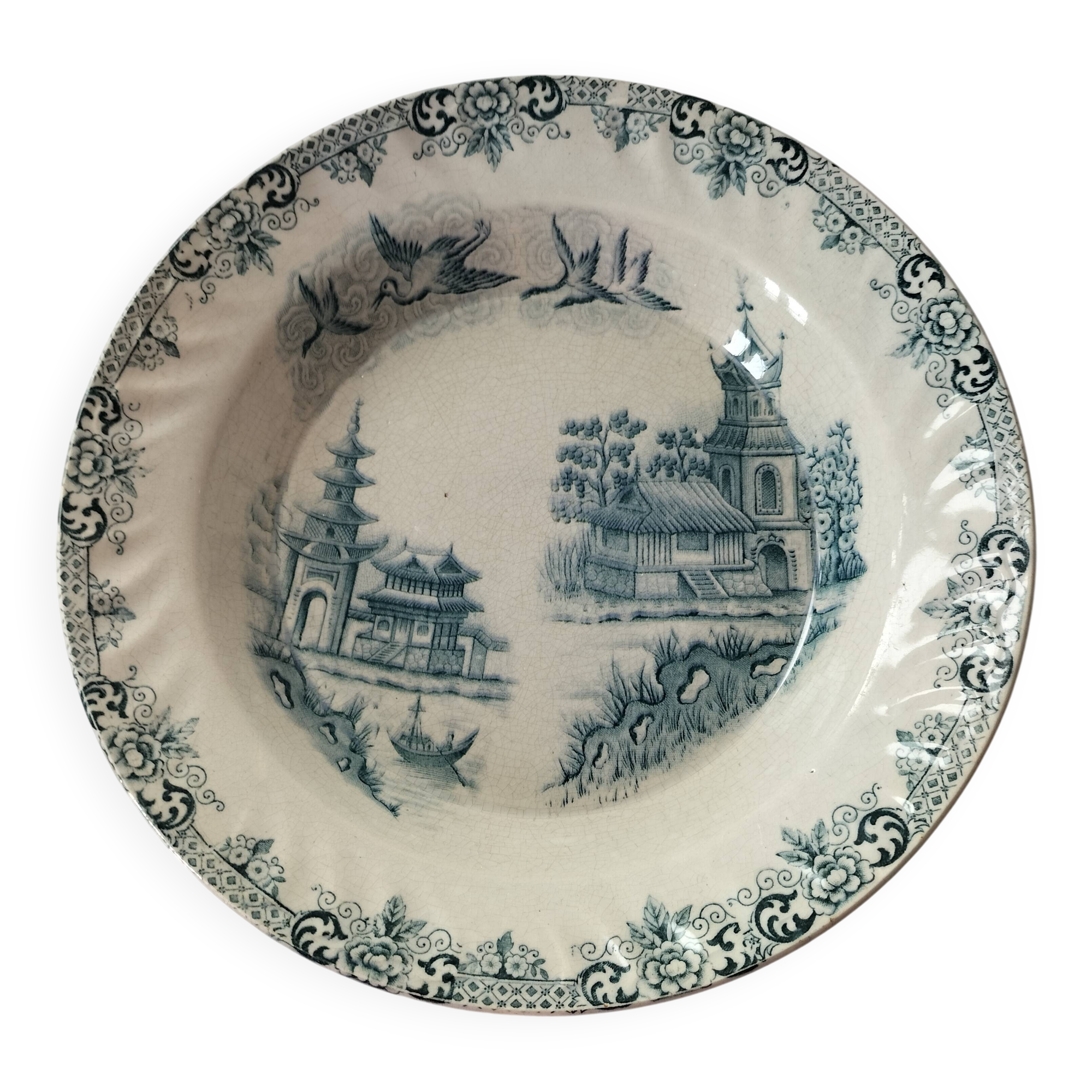 Plat HB & Cie Choisy-le-Roi modèle Saïgon (1900-1915)