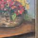 Peinture à l’huile sur toile , bouquet de fleurs