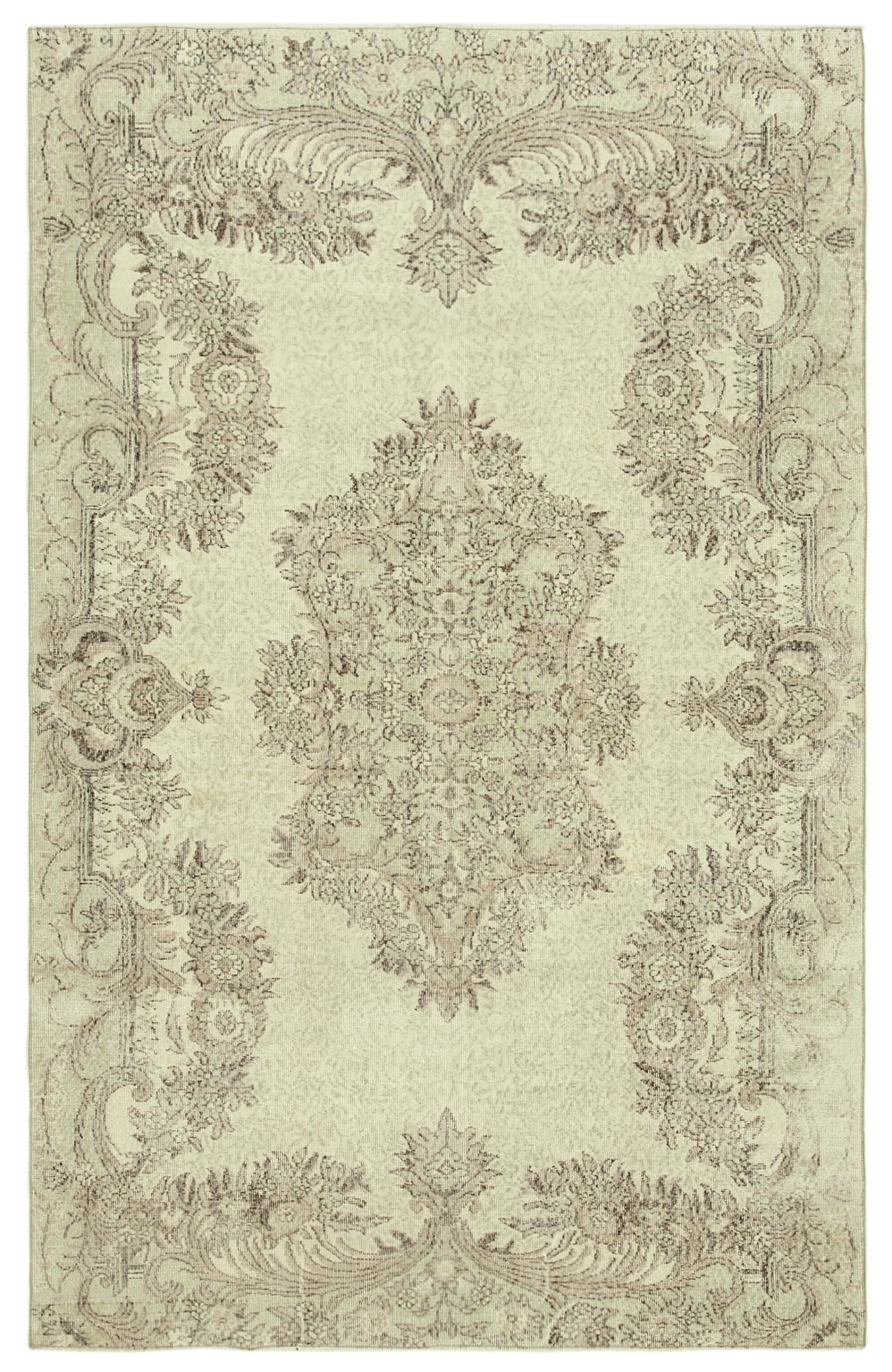 Handwoven anatolian beige rug 202 cm x 312 cm