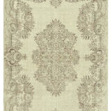 Handwoven anatolian beige rug 202 cm x 312 cm