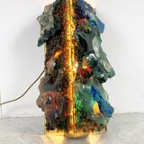 Vintage brutalist glass wall lamp, 1960s