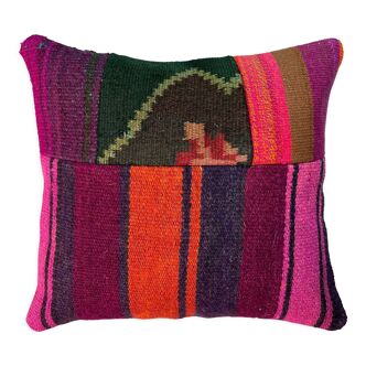 Vintage turkish kilim cushion cover 40 x 40 cm