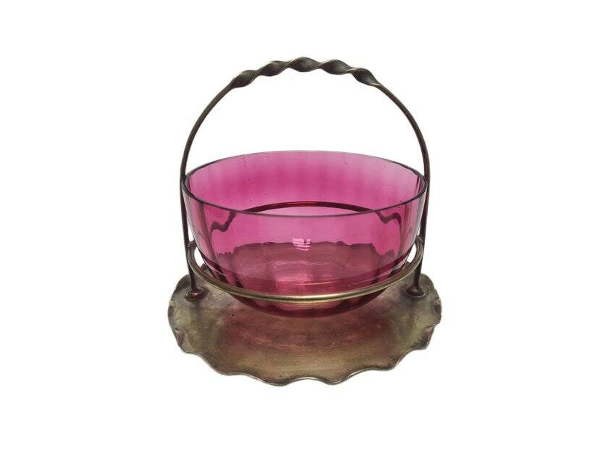 Panier britannique Art Nouveau antique, années 1900