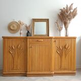 Buffet en rotin vintage