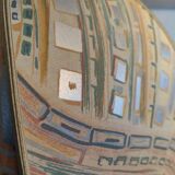 Large 1980s Lamp with Crystal Base/Vase/Handcrafted Lampshade - Unique Piece