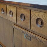 Dutch Industrial Oak Apothecary / Bakery Cabinet, circa 1950s