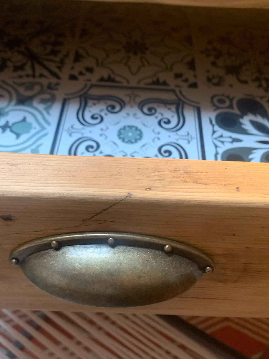 Solid wood desk, 1 drawer