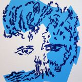 Jean coulot: benevolent gaze, original signed silkscreen print.