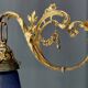 Paire d'applique Rococo / Louis XV en bronze doré, socles en noyer et tulipes en verre, France, Circ