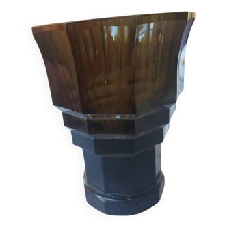 Faceted cut glass vase from the 1930s