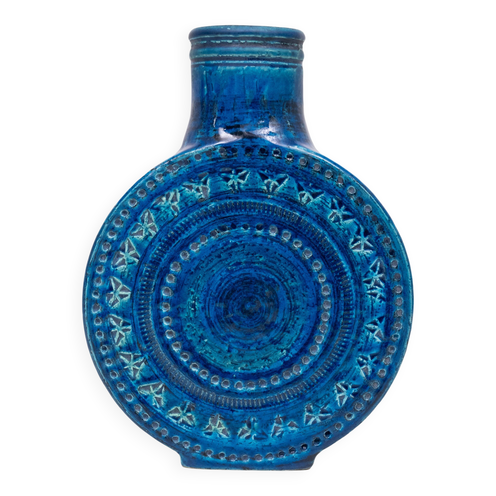 Bitossi Rimini Blu Lollipop Vase by Aldo Londi 1960s Italy