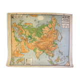 Wall map 1942 p.vidal lablache asia physical