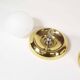 Paire d'appliques vintage en verre opalin et laiton par Kaiser