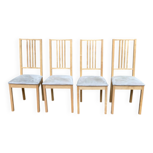 4 chaises à manger scandinaves - clair bois