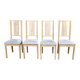 4 Scandinavian dining chairs in light birch solid wood.