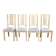 4 Scandinavian dining chairs in light birch solid wood.