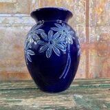 Antique Betschdorf Alsace stoneware vase - Floral decoration