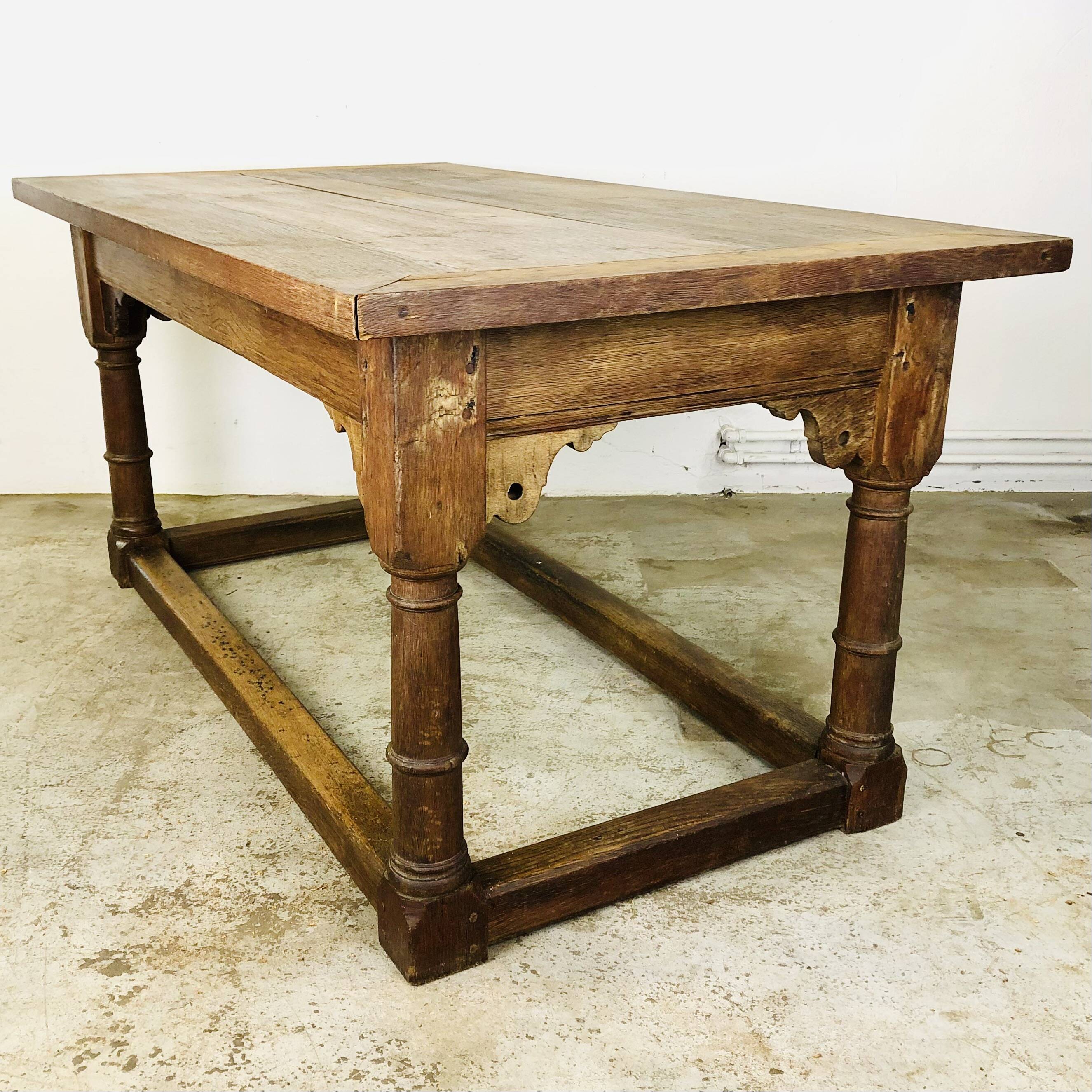 17th century oak bakers table