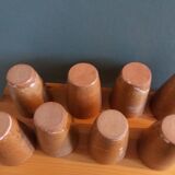Set of 8 hand-turned stoneware cups or glasses