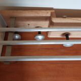 coat rack, sandblasted wooden and metal coat hooks