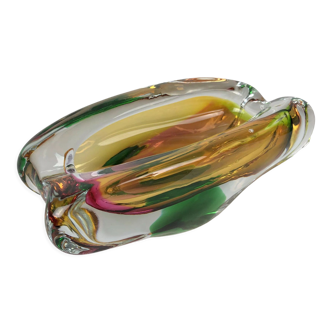 Vintage Glass Ashtray by Josef Rozinek for Novy Bor Glassworks, 1960's