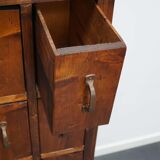 Apothecary or industrial workshop cabinet in pine Netherlands 1930