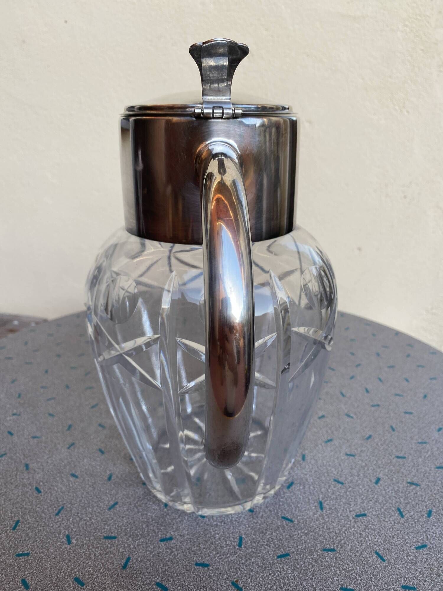 Silver crystal lemonade carafe