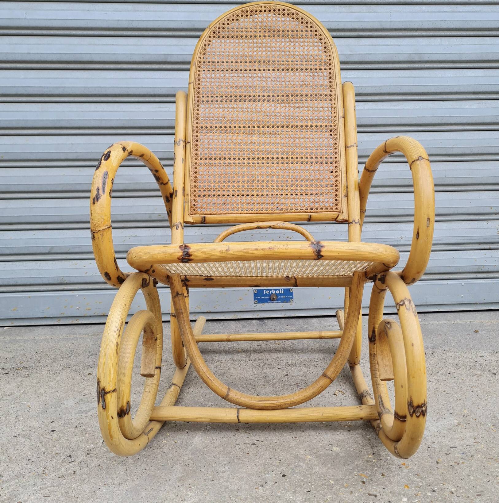 Rattan flesh rocking chair