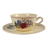 Tasse à déjeuner avec soucoupe, "Agreste", Sarreguemines, 1960