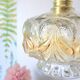 Vintage amber cut glass suspension – retro bohemian lamp