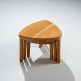 Set of three solid oak nesting tables