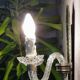 Wall applique, two-pointed glass chandelier, chiseled mirror and steel, 20th