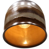 Pair of ceramic glazed and brass pendant lamps, Austria 1970s