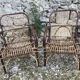 Pair of rattan armchairs