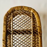 Vintage rattan and wicker shelf