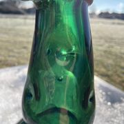 Large blown glass bottle - Vintage 70s - Empoli glassware - Italy