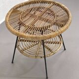 Rattan side table