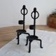 Vintage black metal candle holders – Twisted wrought iron