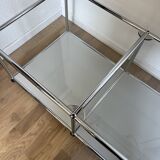 USM Haller Coffee Table in Light Grey and Glass