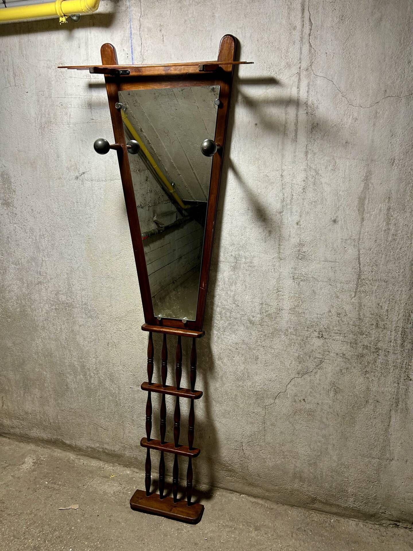 Mid Century mirror coat rack