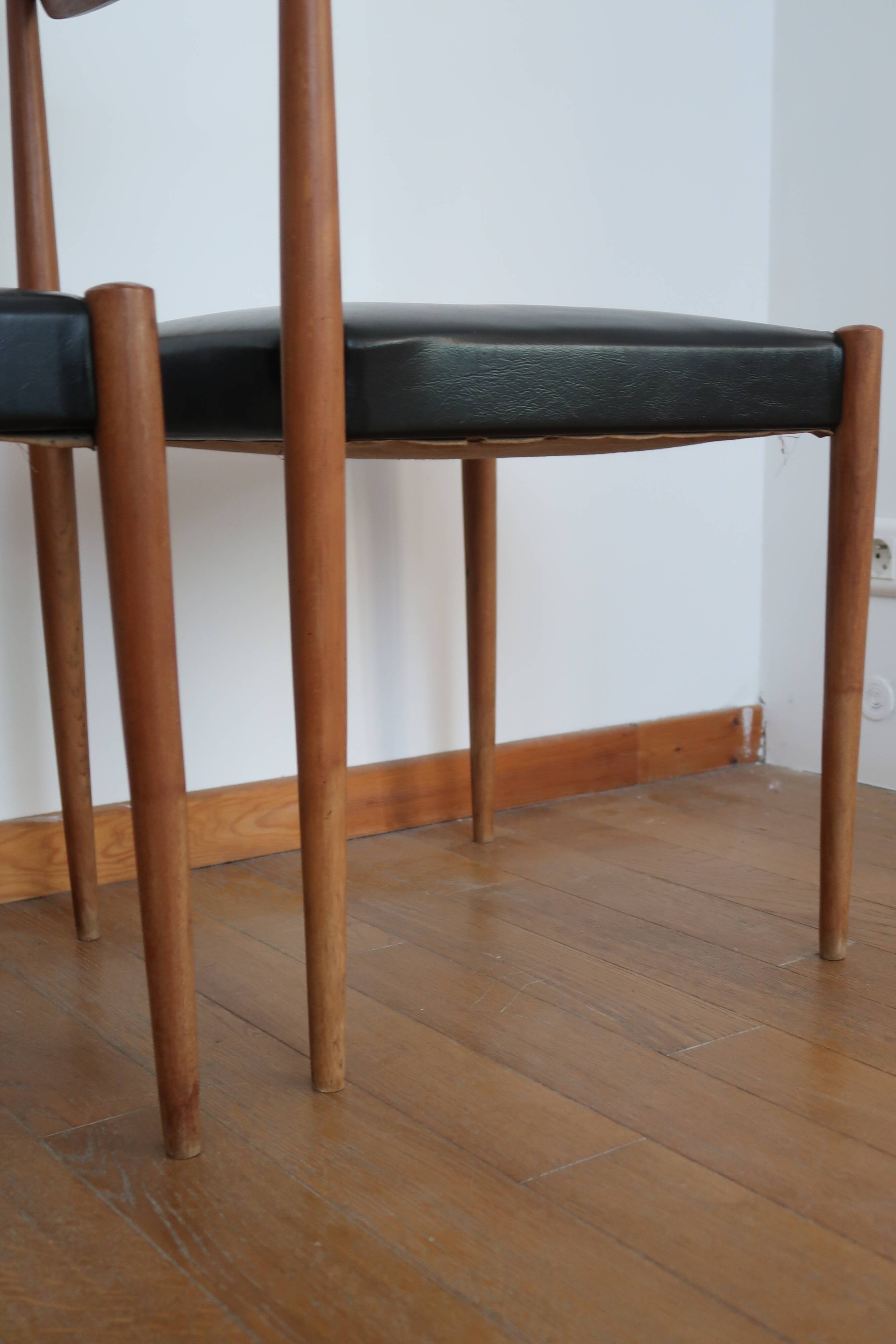 4 Scandinavian chairs skaï black