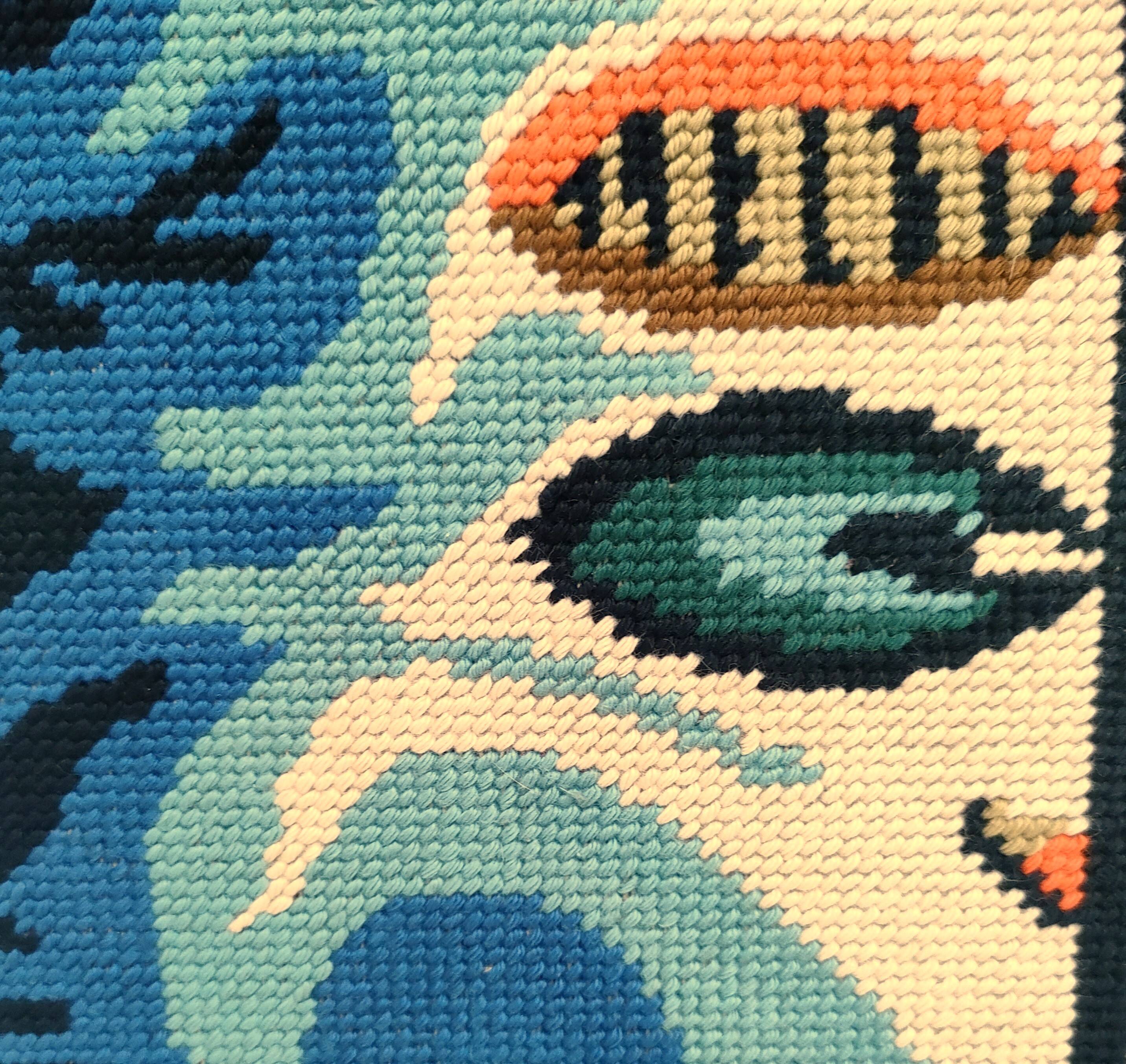 70s design flower tapestry