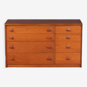 Retro Teak 1960s Stag 8 Drawer Chest Of Drawers Sideboard