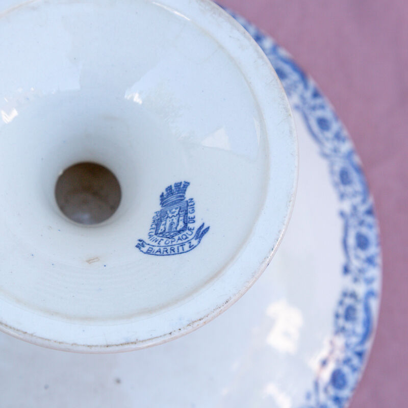 Antique porcelain compotier Gien model Biarritz