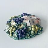 Ceramic wall face signed Il Falco