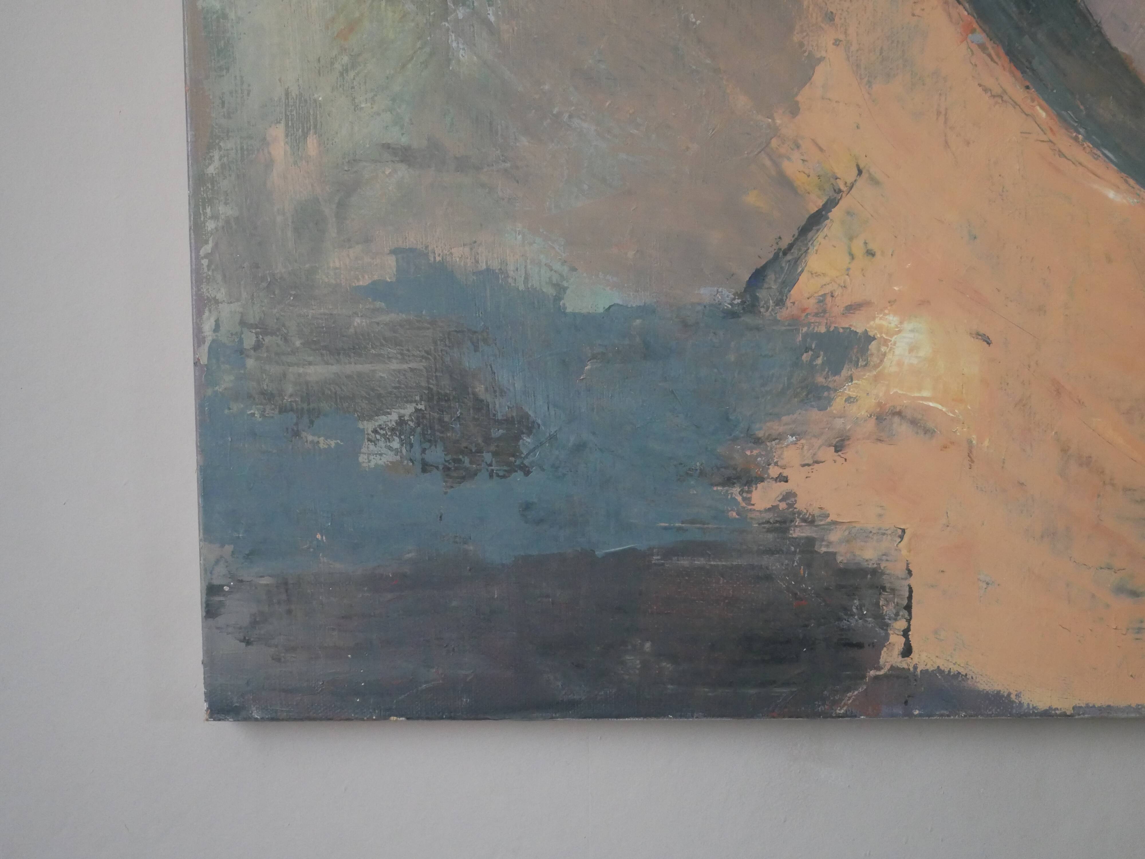 Oil painting on linen canvas, contemporary abstract art, 80s/90s